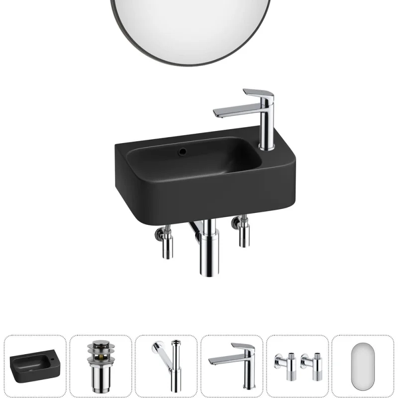 Комплект Wellsee 6 в 1 Lavinia Boho Bathroom Sink накладная/подвесная раковина 45x27 см 20219843R