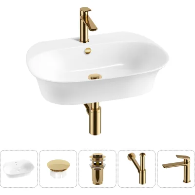 Набор Wellsee 5 в 1 Excellence Pro накладная/подвесная раковина 65x46 см 20217121R