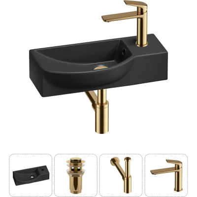Комплект 4 в 1 Wellsee Bathroom Sink накладная/подвесная раковина 45x24 см состоит 20216129R