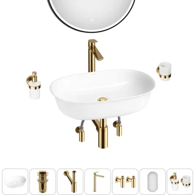 Набор Wellsee 7 в 1 Brillant iCon накладная раковина 60x40 см 32600 20218743R