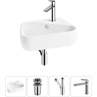 Комплект Wellsee 4 в 1 Lavinia Boho Bathroom Sink накладная/подвесная раковина 44x27 см 20216617R