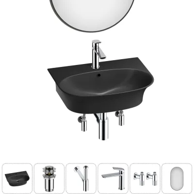 Комплект Wellsee 6 в 1 Lavinia Boho Bathroom Sink накладная/подвесная раковина 55x43 см 20219941R