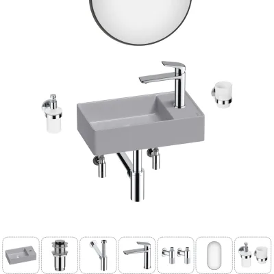 Мини-раковина для ванной комнаты или туалета Wellsee WC Area в наборе 7 в 1 20218126R