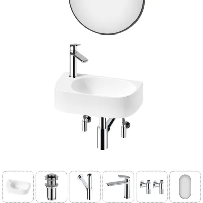 Комплект Wellsee 6 в 1 Lavinia Boho Bathroom Sink накладная/подвесная раковина 40x22 см 20219751R