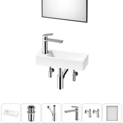 Комплект Wellsee 6 в 1 Lavinia Boho Bathroom Sink накладная/подвесная раковина 38x14 см 20219541R