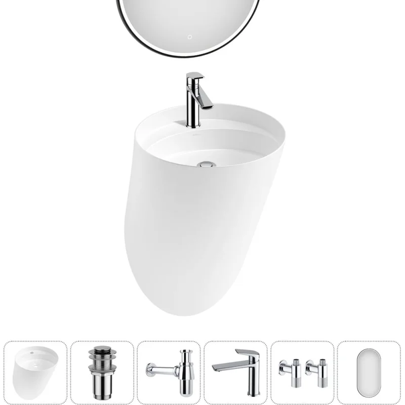Набор Wellsee 6 в 1 M1 Limited Edition подвесная раковина 45x45 см 20218765R