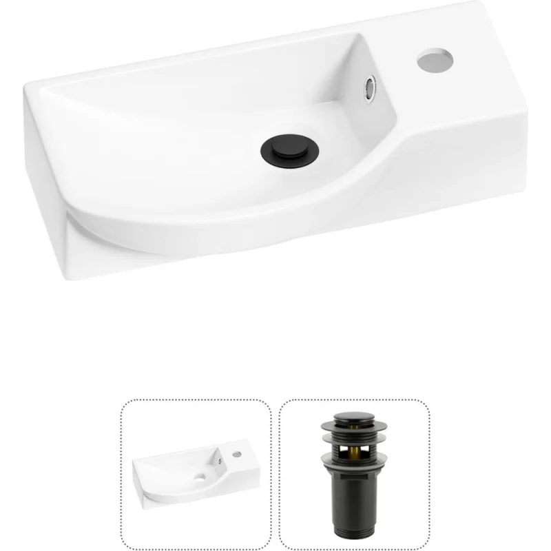 Комплект Wellsee 2 в 1 Lavinia Boho Bathroom Sink накладная/подвесная раковина 45x24 см 20216106R