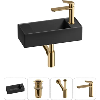 Комплект Wellsee 4 в 1 Lavinia Boho Bathroom Sink накладная/подвесная раковина 43x18 см 20216269R