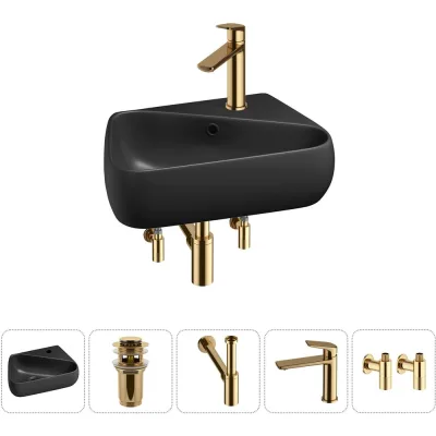 Комплект Wellsee 5 в 1 Lavinia Boho Bathroom Sink накладная/подвесная раковина 44x27 см 20216636R