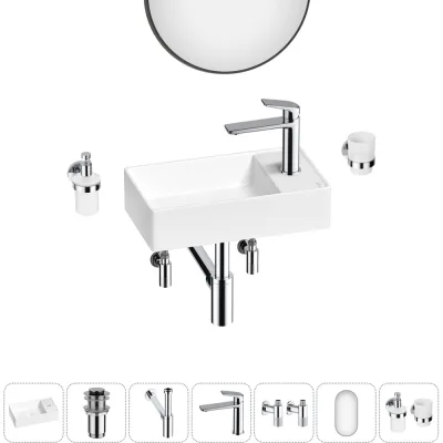 Мини-раковина для ванной комнаты или туалета Wellsee WC Area в наборе 7 в 1 20218099R