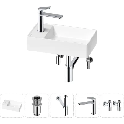 Мини-раковина для ванной комнаты или туалета Wellsee WC Area в наборе 5 в 1 20213806R