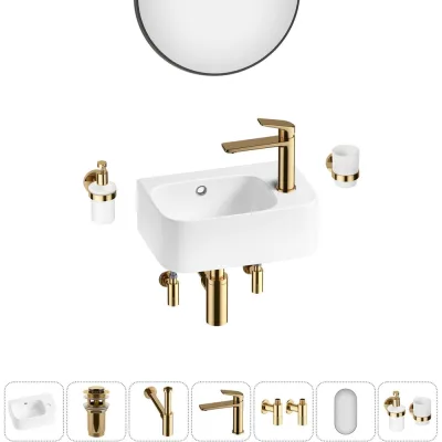 Комплект Wellsee 7 в 1 Lavinia Boho Bathroom Sink накладная/подвесная раковина 37x25 см 20219869R