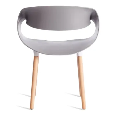 Стул Tetchair 4 шт QXX mod. C1058-1 пластик/дерево, 60x53x81 см, Grey серый 92717, натуральный 21244