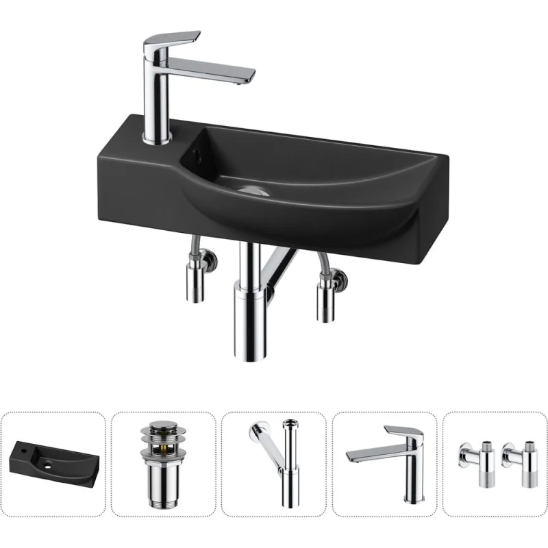 Комплект Wellsee 5 в 1 Lavinia Boho Bathroom Sink накладная/подвесная раковина 50x24 см 20216158R