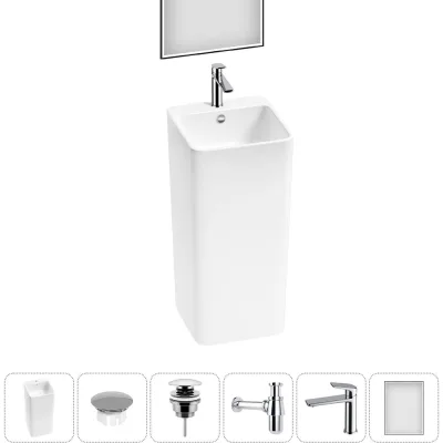 Набор Wellsee 6 в 1 Callipy Art напольная раковина 40x40x84,5 см 20218939R