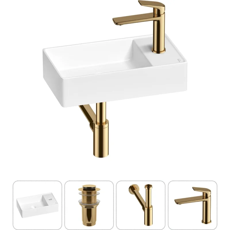 Мини-раковина для ванной комнаты или туалета Wellsee WC Area в наборе 4 в 1 20213620R