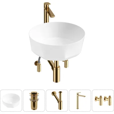 Комплект 5 в 1 Lavinia Boho Bathroom Sink накладная раковина 42x42 см 3331109 20215803R