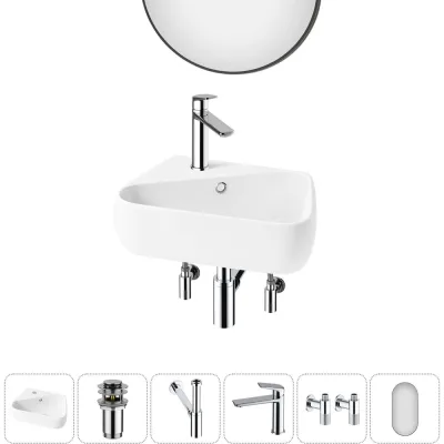Комплект Wellsee 6 в 1 Lavinia Boho Bathroom Sink накладная/подвесная раковина 44x27 см 20219877R