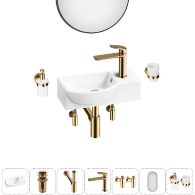 Комплект Wellsee 7 в 1 Lavinia Boho Bathroom Sink накладная/подвесная раковина 40x23 см 20219617R