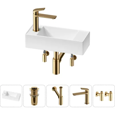 Комплект 5 в 1 Lavinia Boho Bathroom Sink накладная/подвесная раковина 43x18 см 20216287R