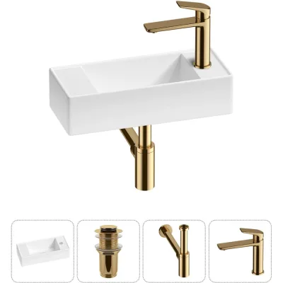 Комплект Wellsee 4 в 1 Lavinia Boho Bathroom Sink накладная/подвесная раковина 43x18 см 20216255R