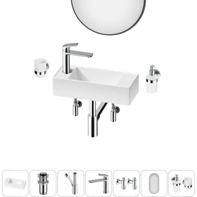 Комплект Wellsee 7 в 1 Lavinia Boho Bathroom Sink накладная/подвесная раковина 43x18 см 20219727R