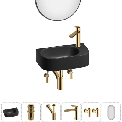 Комплект Wellsee 6 в 1 Lavinia Boho Bathroom Sink накладная/подвесная раковина 40x22 см 20219747R