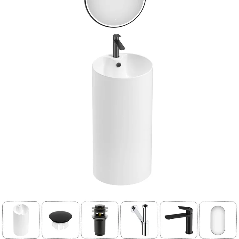 Набор Wellsee 6 в 1 Callipy Art напольная раковина 42x42x84 см 20218851R