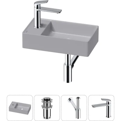 Мини-раковина для ванной комнаты или туалета Wellsee WC Area в наборе 4 в 1 20213840R