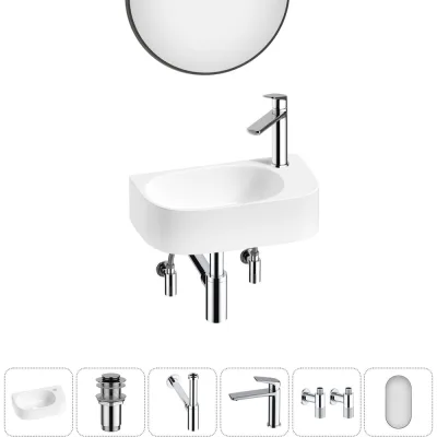 Комплект Wellsee 6 в 1 Lavinia Boho Bathroom Sink накладная/подвесная раковина 40x22 см 20219737R