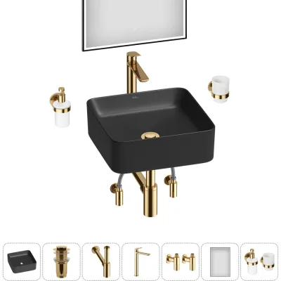 Набор Wellsee 7 в 1 Mint накладная раковина 38x38 см 338103000, 182 20218892R