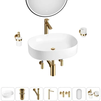 Набор Wellsee 7 в 1 Belle Spa 2.0 накладная раковина 55x45 см 20218439R