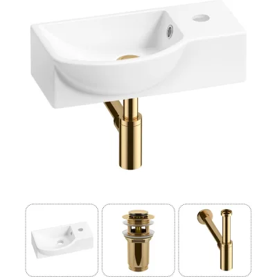 Комплект 3 в 1 Wellsee Bathroom Sink накладная/подвесная раковина 40x23 см, состоит 20216055R