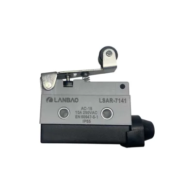 Kонцевой выключатель мгновенного действия Lanbao LSAR7-141 корпус 54x21,1x57 цинковый сплав,IP65,NO/NC шарнирный роликовый рычаг 08-00049996
