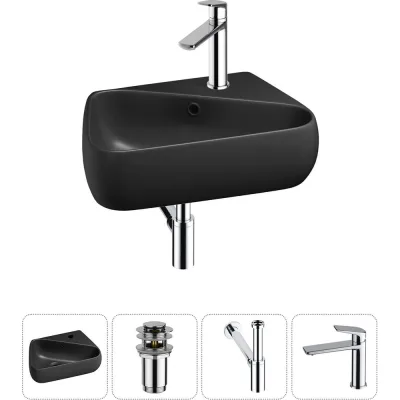 Комплект Wellsee 4 в 1 Lavinia Boho Bathroom Sink накладная/подвесная раковина 44x27 см 20216631R
