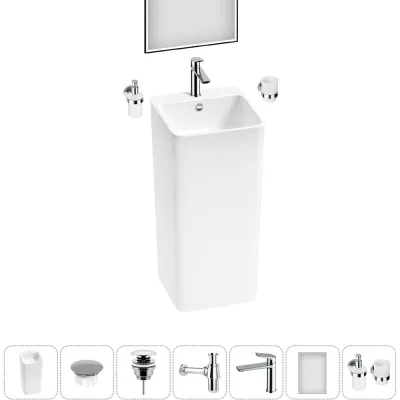 Набор Wellsee 7 в 1 Callipy Art напольная раковина 40x40x84,5 см 20218943R