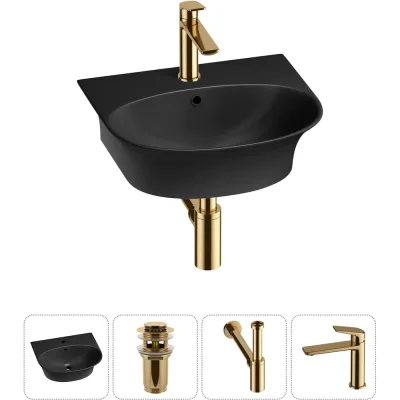 Комплект Wellsee 4 в 1 Lavinia Boho Bathroom Sink накладная/подвесная раковина 46x41 см 20216689R