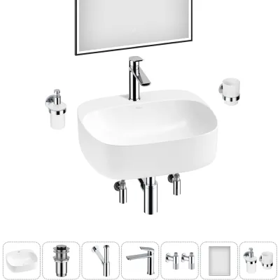 Набор Wellsee 7 в 1 Ideal накладная раковина 50x42 см 20218711R
