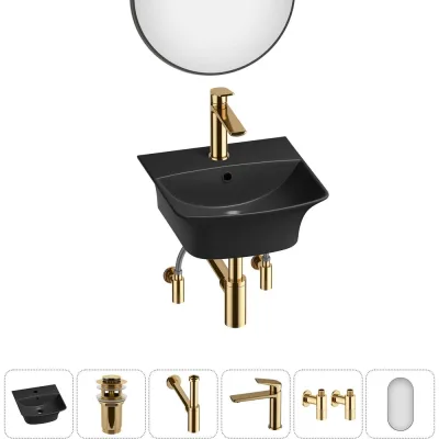 Комплект Wellsee 6 в 1 Lavinia Boho Bathroom Sink накладная/подвесная раковина 35x36 см 20219957R