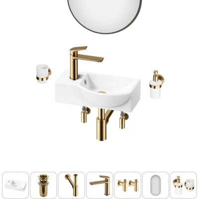 Комплект Wellsee 7 в 1 Lavinia Boho Bathroom Sink накладная/подвесная раковина 40x23 см 20219603R