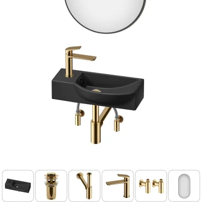 Комплект Wellsee 6 в 1 Lavinia Boho Bathroom Sink накладная/подвесная раковина 45x24 см 20219635R