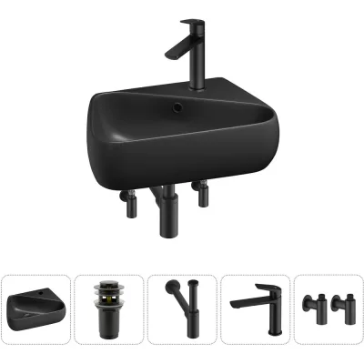 Комплект Wellsee 5 в 1 Lavinia Boho Bathroom Sink накладная/подвесная раковина 44x27 см 20216635R