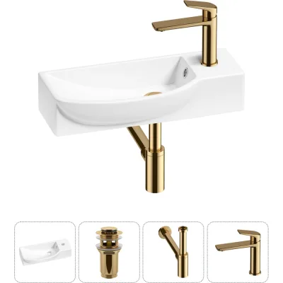 Комплект 4 в 1 Wellsee Bathroom Sink накладная/подвесная раковина 50x24 см состоит 20216171R