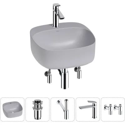 Набор Wellsee 5 в 1 Ideal накладная раковина 42x42 см 20214170R