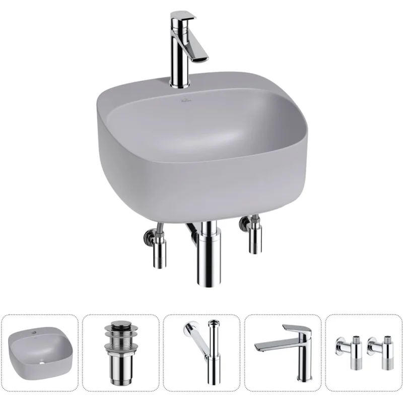 Набор Wellsee 5 в 1 Ideal накладная раковина 42x42 см 20214170R