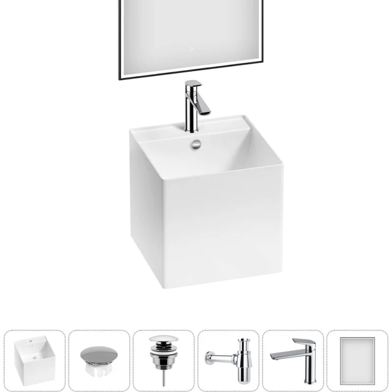 Набор Wellsee 6 в 1 M1 Limited Edition подвесная раковина 42x42 см 20219079R