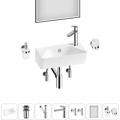 Комплект Wellsee 7 в 1 Lavinia Boho Bathroom Sink накладная/подвесная раковина 40x22 см 20219797R