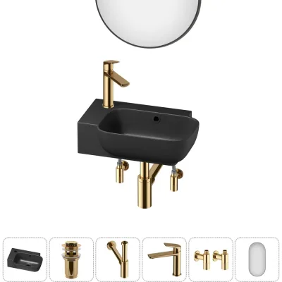 Комплект Wellsee 6 в 1 Lavinia Boho Bathroom Sink накладная/подвесная раковина 40x24 см 20219789R