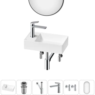 Мини-раковина для ванной комнаты или туалета Wellsee WC Area в наборе 6 в 1 20218135R