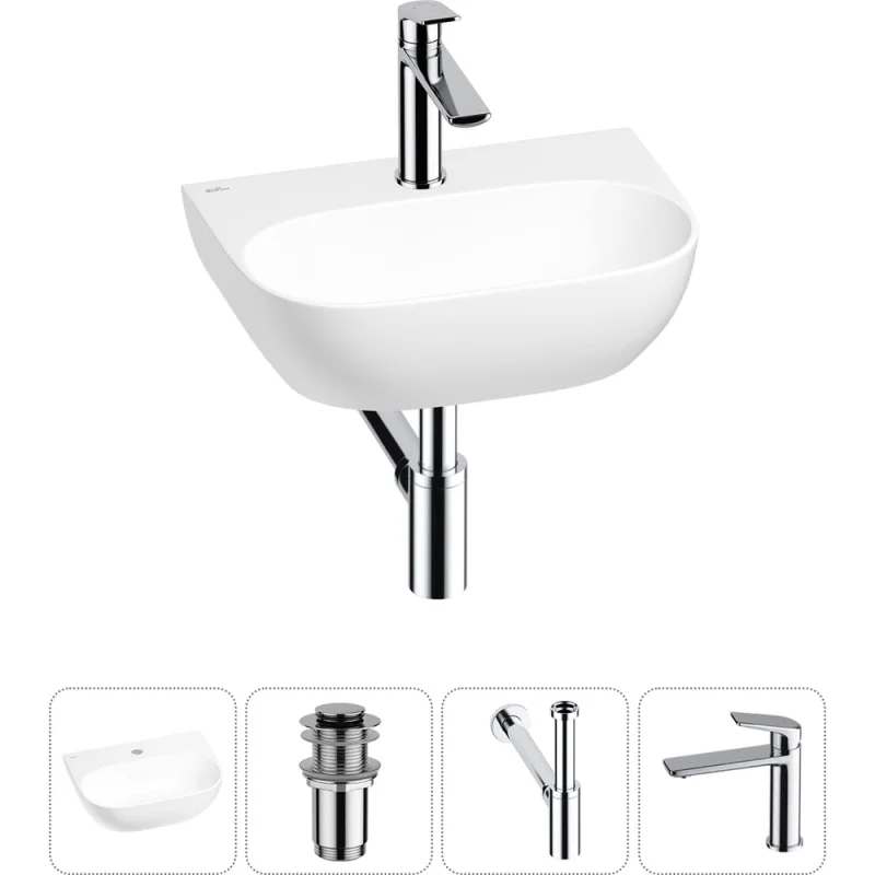 Мини-раковина для ванной комнаты или туалета Wellsee WC Area в наборе 4 в 1 20212193R